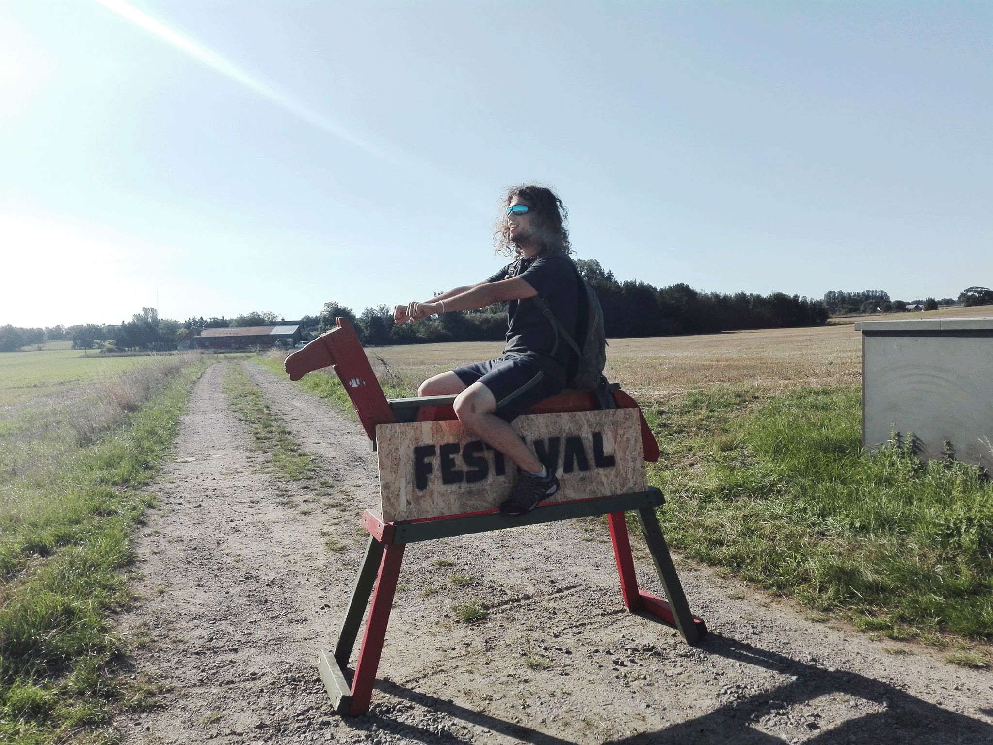 Stenciled horse at entrance of the venue